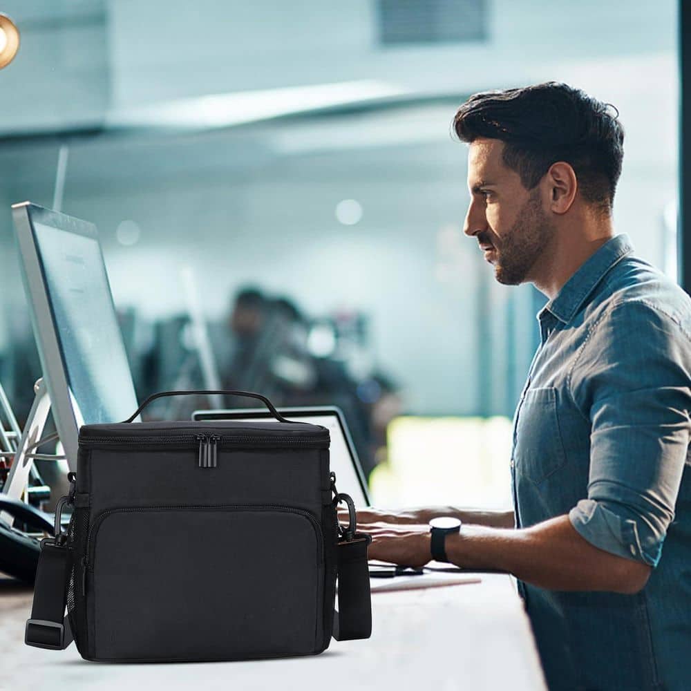 11 qt. 10L Insulated Leak Proof Lunch Box Bag Cooler with Food Grade Aluminum Lining and EPE Foam Insulation Black - Hercitys