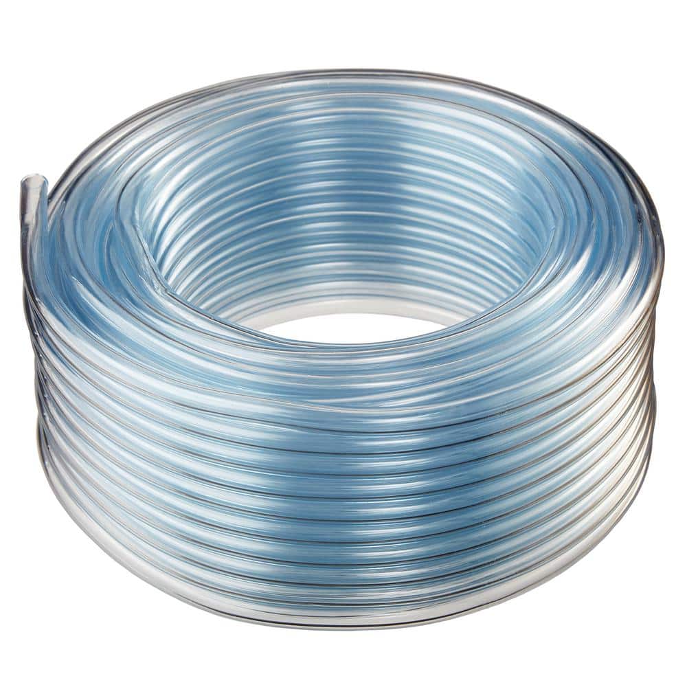 1/2 in. I.D. x 3/4 in. O.D. x 100 ft. Crystal Clear Flexible Non-Toxic, BPA Free Vinyl Tubing - Hercitys
