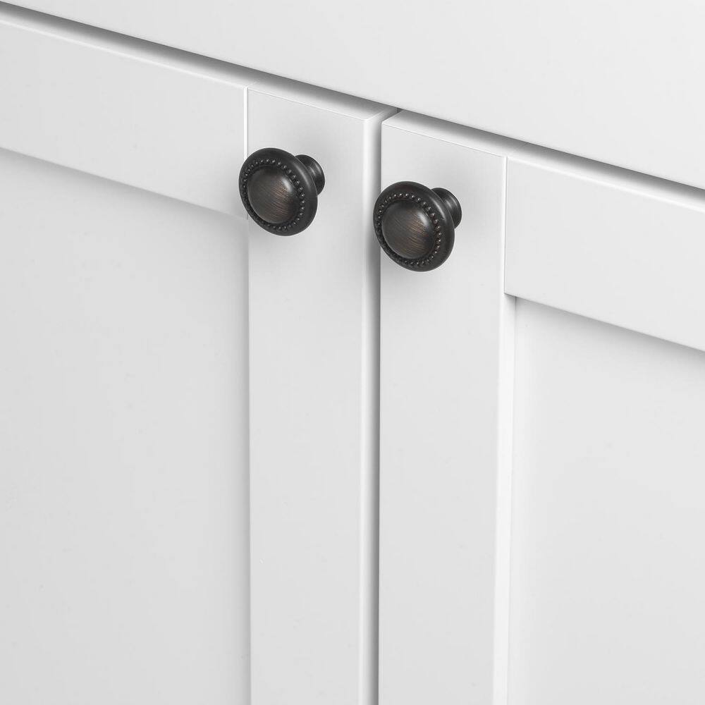 1-1/4 in. Dia Oil Rubbed Bronze Round Beaded Cabinet Knob (10-Pack) - Hercitys