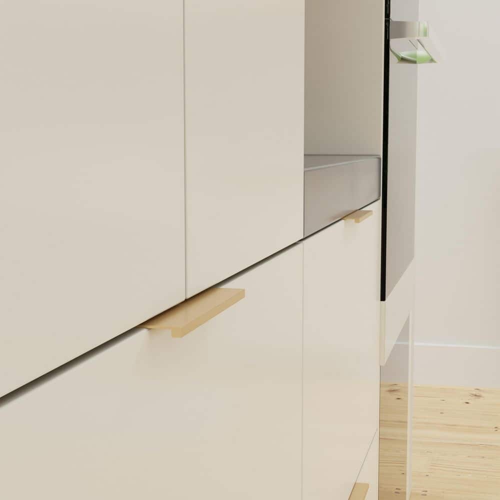 10-Pack Ethan 4 in. (102 mm) Center-to-Center Satin Brass Edge Drawer Pull - Hercitys