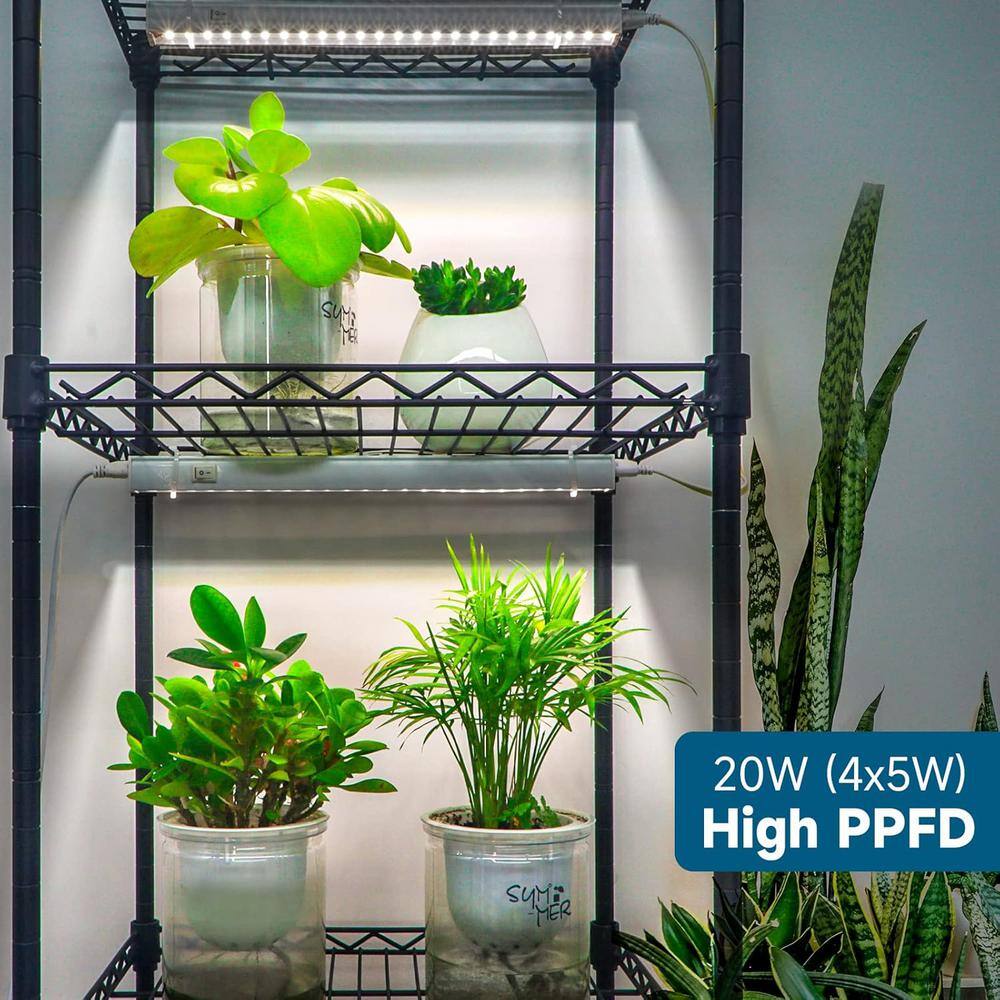 20-Watt Grow LED Light Bulb White Specialty Code Full Spectrum Grow Light 1ft T5 Grow Light Strip Plug and Play (4-Pack) - Hercitys