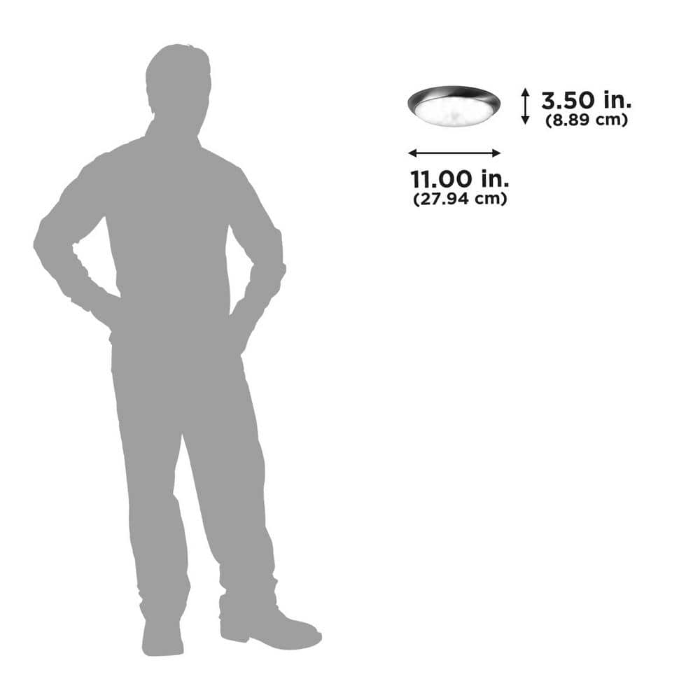 11 in. 1-Light Brushed Nickel LED Flush Mount - Hercitys