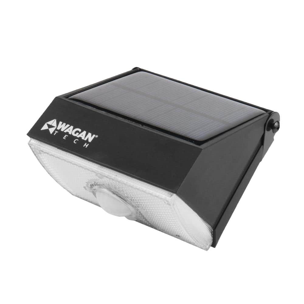 1000 Lumens Integrated LED Black Motion Activated Solar Security Wall Pack Light, 4000K - Hercitys