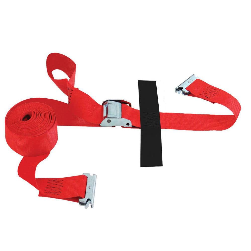 16 ft. x 2 in. Logistic Cam Buckle E-Strap with Hook and Loop Storage Fastener in Red - Hercitys