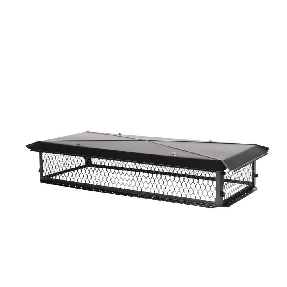 41 in. x 17 in. x 8 in. H Chimney Cap in Black Galvanized Steel - Hercitys