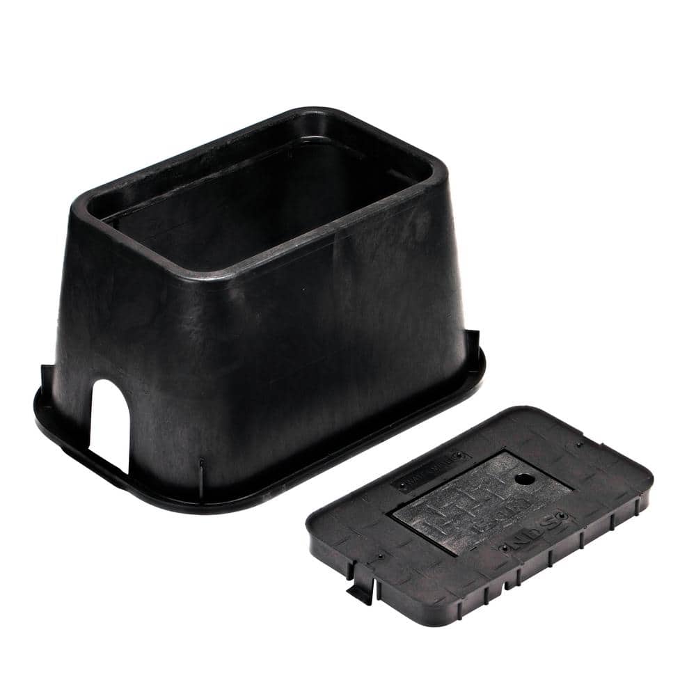 10 in. X 15 in. Rect. Standard Series Meter Box & Drop-in Cover, Black Box, Black Cover with Reader Door, Water Meter - Hercitys