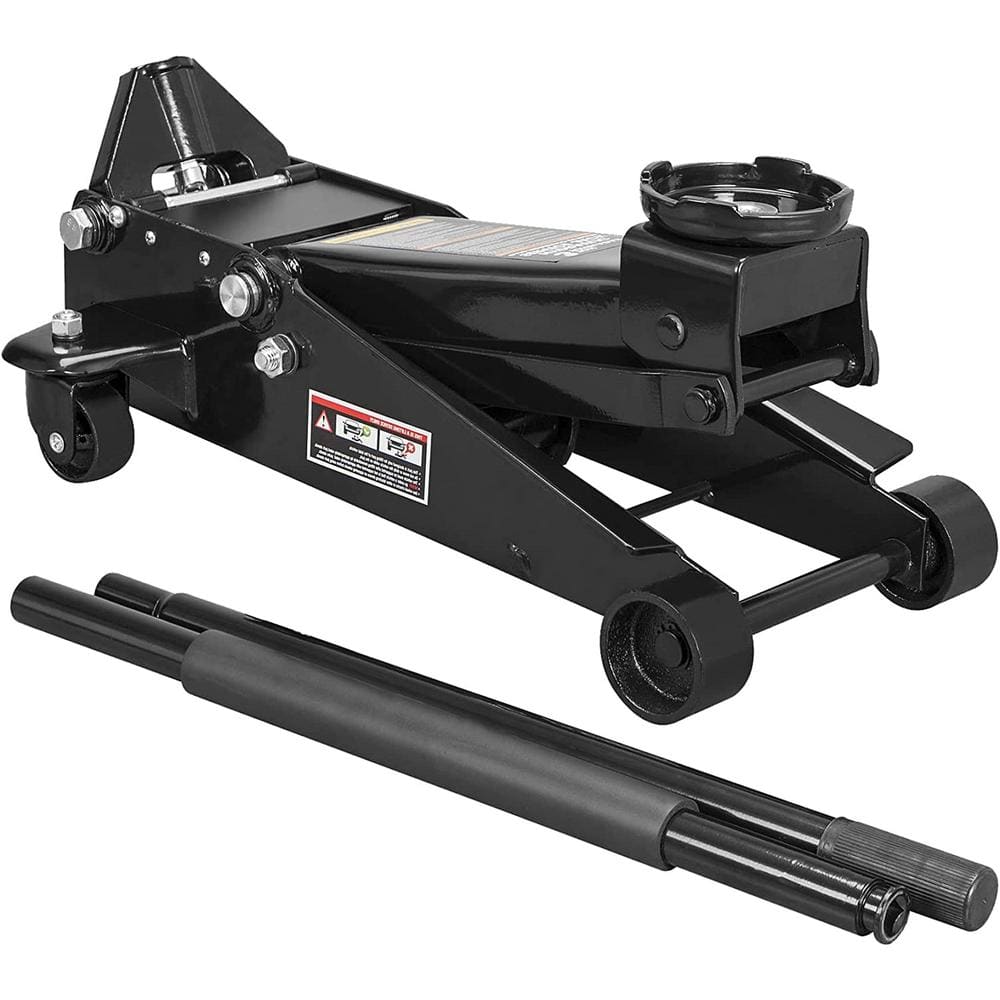 3-Ton Hydraulic Heavy-Duty Trolley Service/Floor Car Jack with Reinforced Lifting Arm in Black - Hercitys