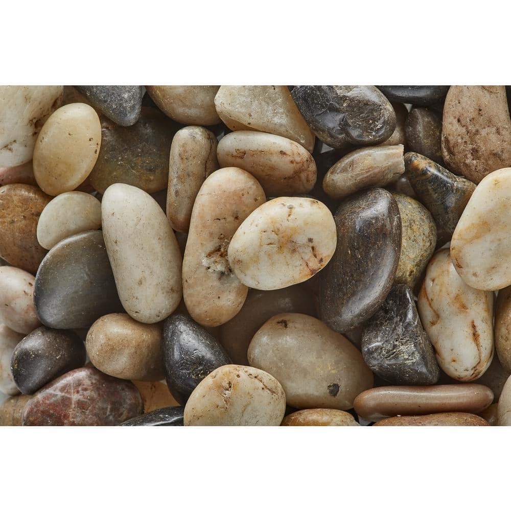 3/4 in. to 1.5 in. Polished Mixed Pebbles (20 lbs. Bag) - Hercitys