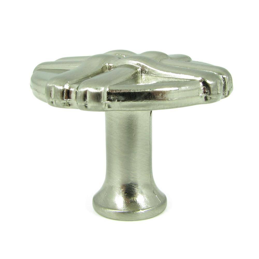 1-3/8 in. Satin Nickel Weave Cabinet Knob (10-Pack) - Hercitys