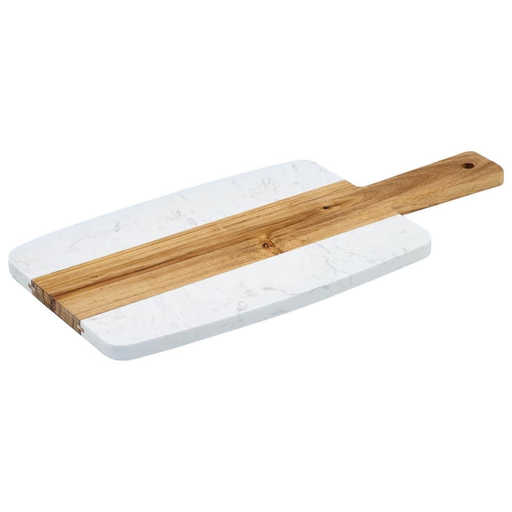 15 in. Marble and Wood Serving Board - Hercitys