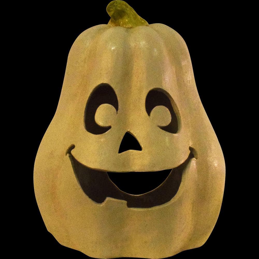 15.5 in. H x 12.5 in. Dia Halloween Tabletop Jack-O-Lantern, Light Orange - Hercitys