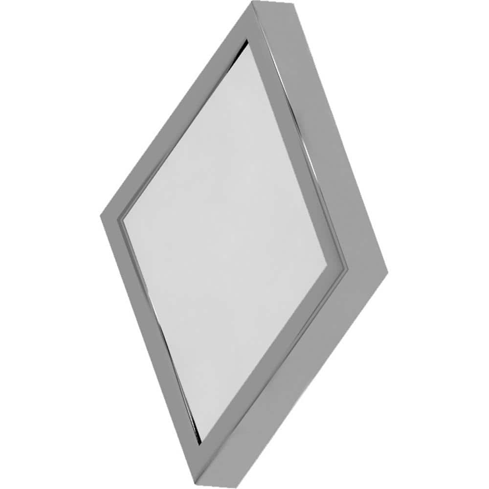 10 in. 1-Light Brushed Nickel LED Indoor Mini Square Ceiling Flush Mount/Wall Mount Sconce Light with White Square Lens - Hercitys