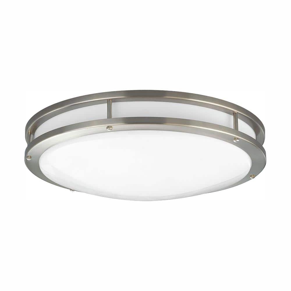 17.75 in. CTC COMM Collection 31 -Watt Brushed Nickel Integrated LED Flush Mount - Hercitys
