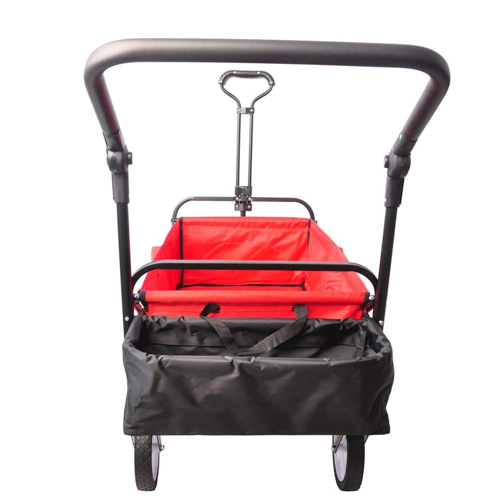4 cu. ft. Steel Garden Cart 150 lbs. Load Collapsible Portable Foldable Outdoor Utility Folding Cart - Hercitys