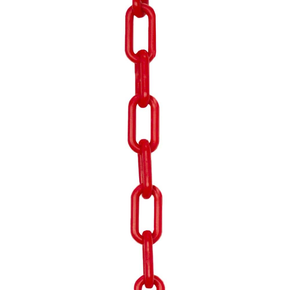 2 in. (#8, 51 mm) x 25 ft. Red Plastic Chain - Hercitys