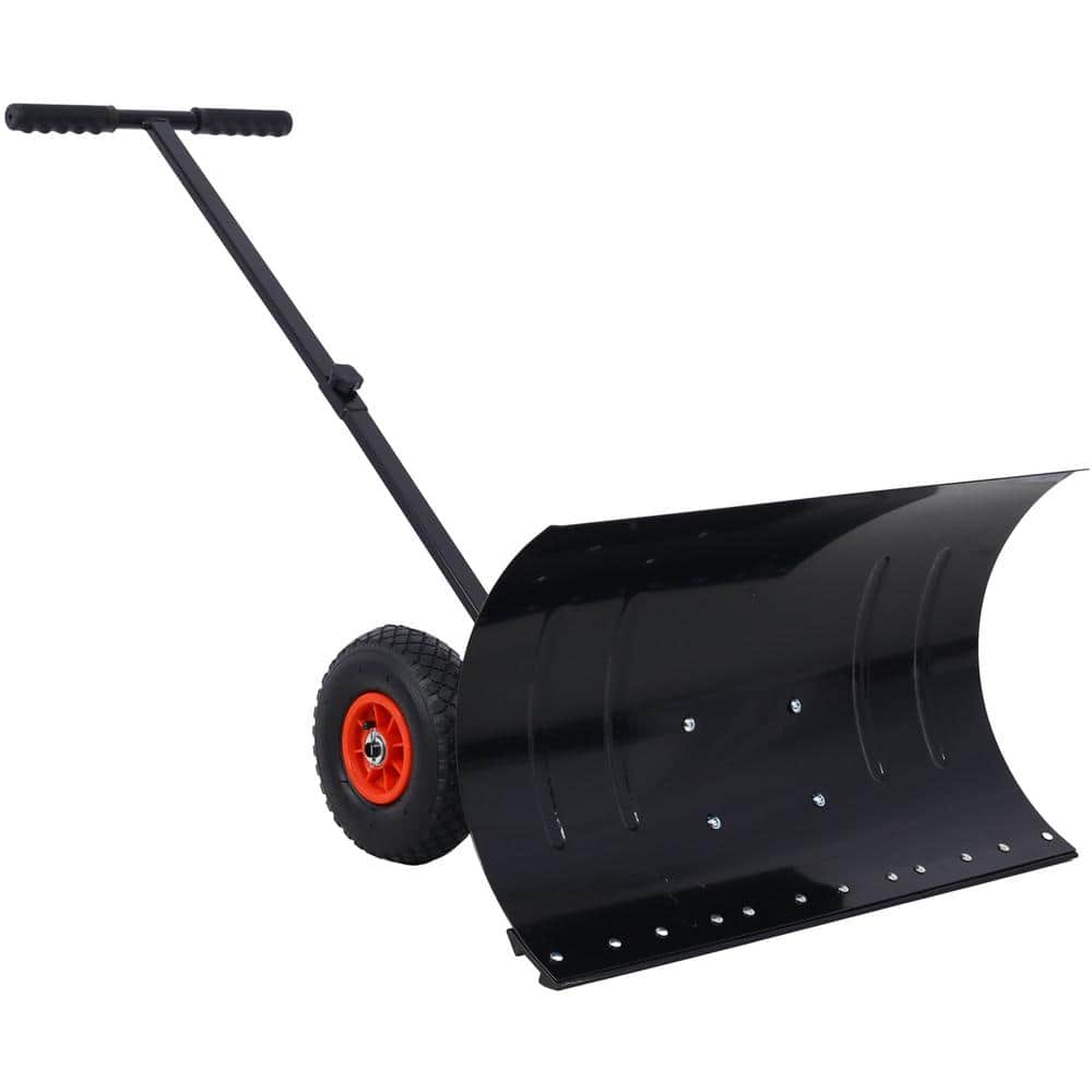 40 in. Metal Handle Bi-Metal Snow Shovel in Black - Hercitys