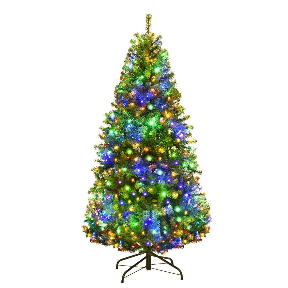 4 ft. Pre-Lit LED Full Artificial Christmas Tree with 100 Multi-Color Lights and Metal Stand - Hercitys