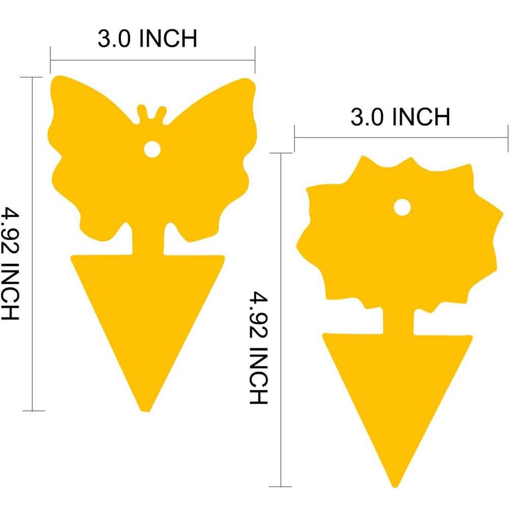 48-Pieces Lemon Yellow Fruit Fly Sticky Traps, Fungus Gnat Traps Insect Trap for Plants Kitchen Indoor and Outdoor - Hercitys