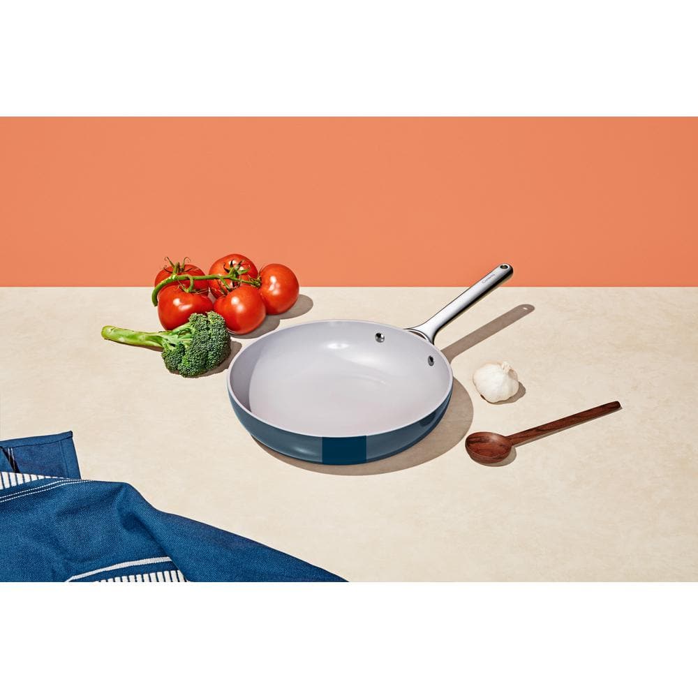 10.35 in. Ceramic Non-Stick Frying Pan in Navy - Hercitys