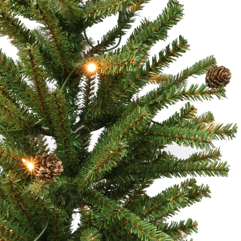 5 ft. Prelit Fir Artificial Christmas Tree with 200 Lights and Pines Cones - Hercitys