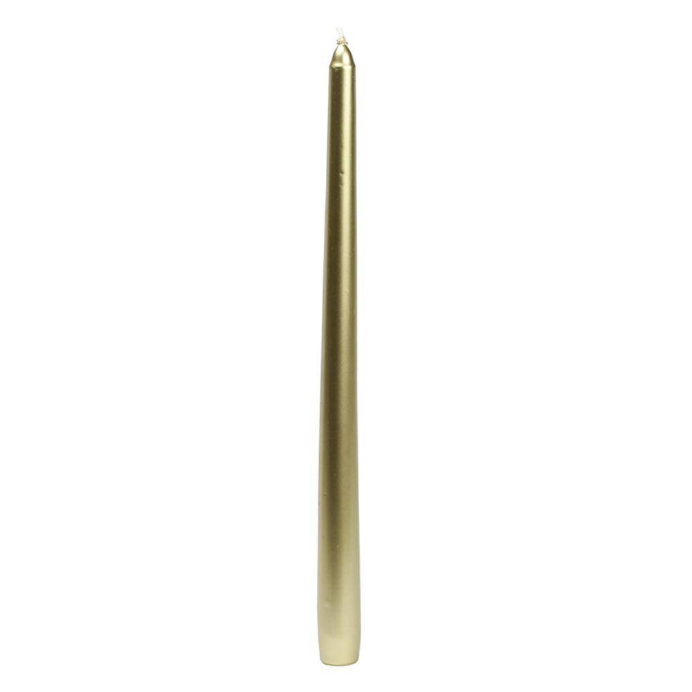 12 in. Metallic Gold Taper Candles (12-Set) - Hercitys