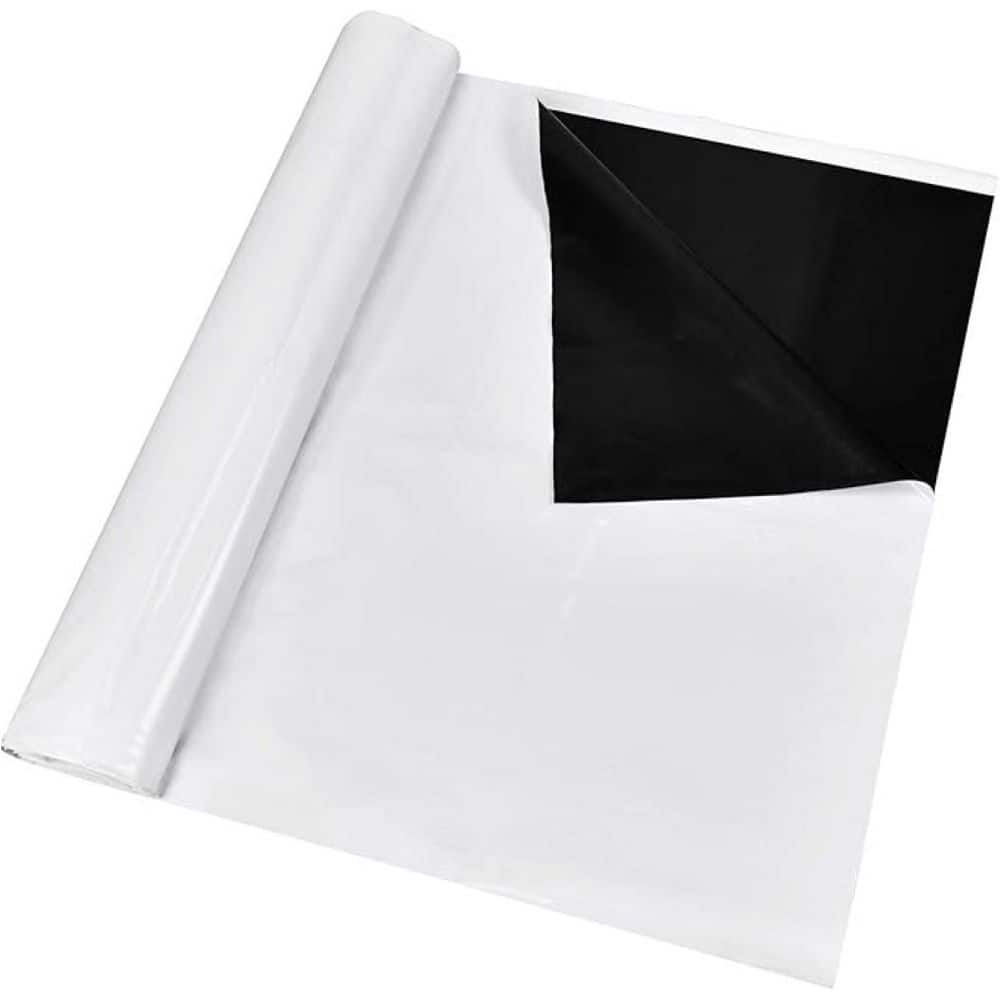 120 in. L x 120 in. H Black+White Hydroponics Poly Film Highly Reflective, Waterproof Plastic Sheeting for Greenhouse - Hercitys