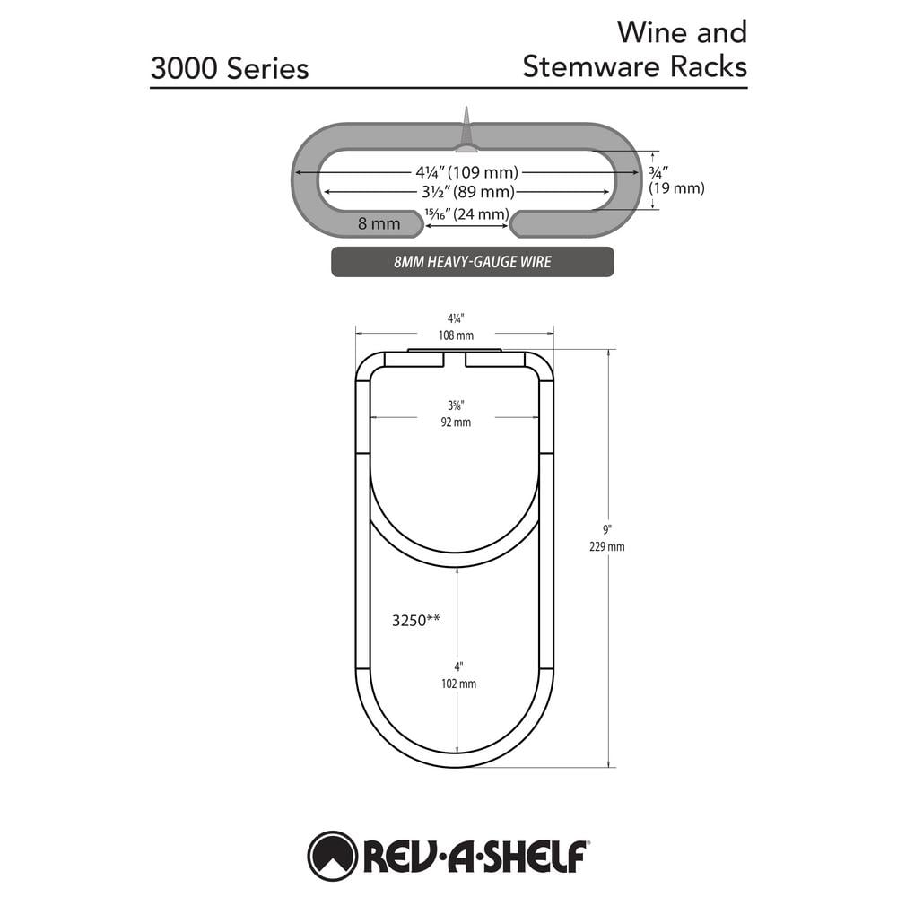 1.5 in. H x 4.25 in. W x 18 in. D Chrome Under Cabinet Wine Glass Holder - Hercitys