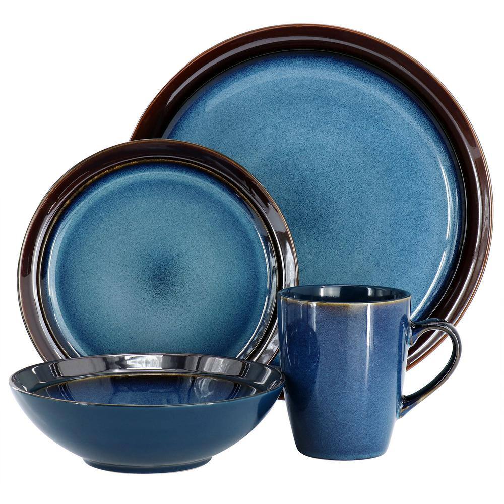 16-Piece Priya Reactive Glaze Stoneware Dinnerware Set in Blue - Hercitys