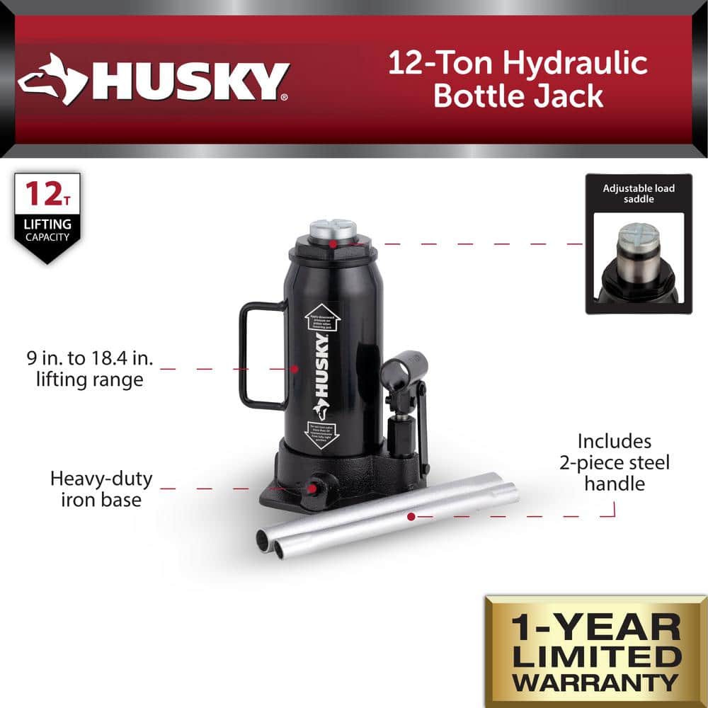 12-Ton Hydraulic Bottle Car Jack - Hercitys