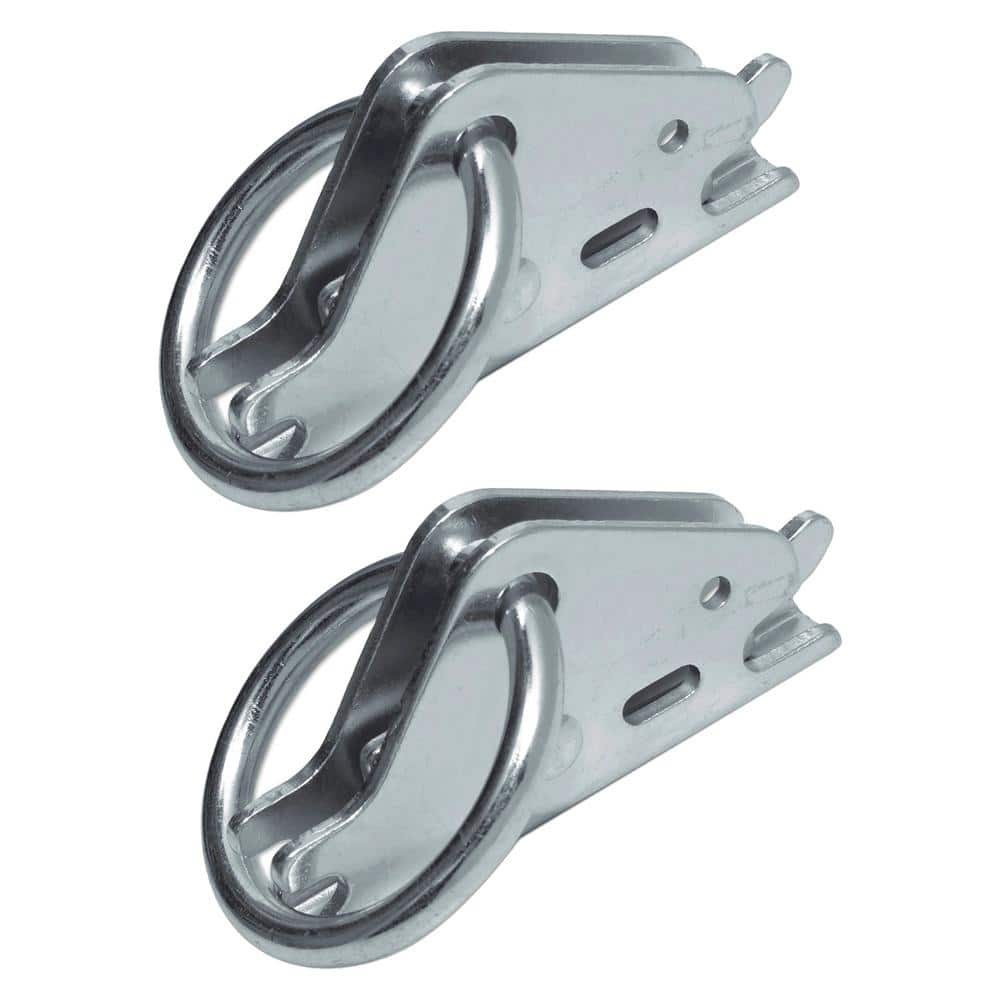 2 in. Zinc-Plated Hook-Ring with 1-1/2 in. Opening to Connect E-Track to Straps (2-Pack) - Hercitys