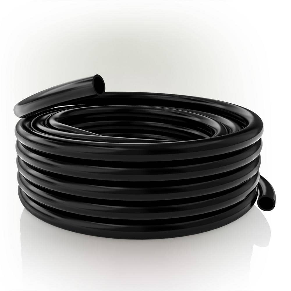 3/4 in. I.D. x 1 in. O.D. x 100 ft. Black Flexible Vinyl Tubing for Koi Ponds, AC, Pump Discharge and More - Hercitys