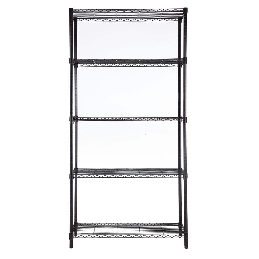 5 Tier Black Coating Utility Wire Shelving Unit 14 in. x 36 in. x 72 in. - Hercitys