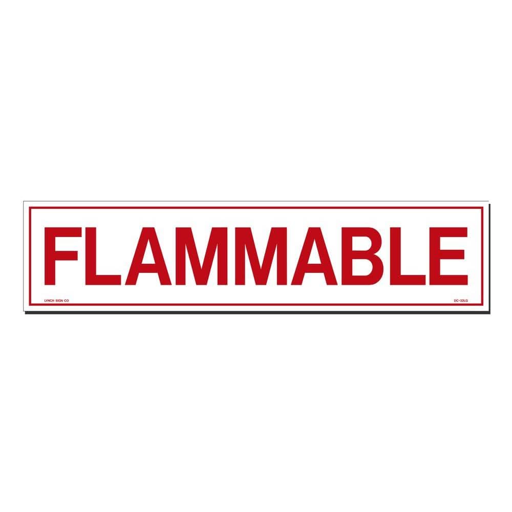 21 in. x 5 in. Decal Red on White Sticker Flammable - Hercitys