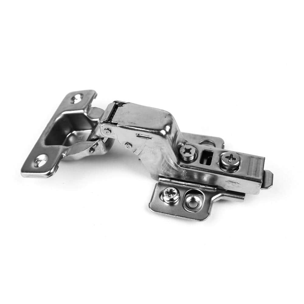 110-Degree 35 mm Inset Overlay Soft Close Frameless Cabinet Hinges with Installation Screws (20-Pairs) - Hercitys