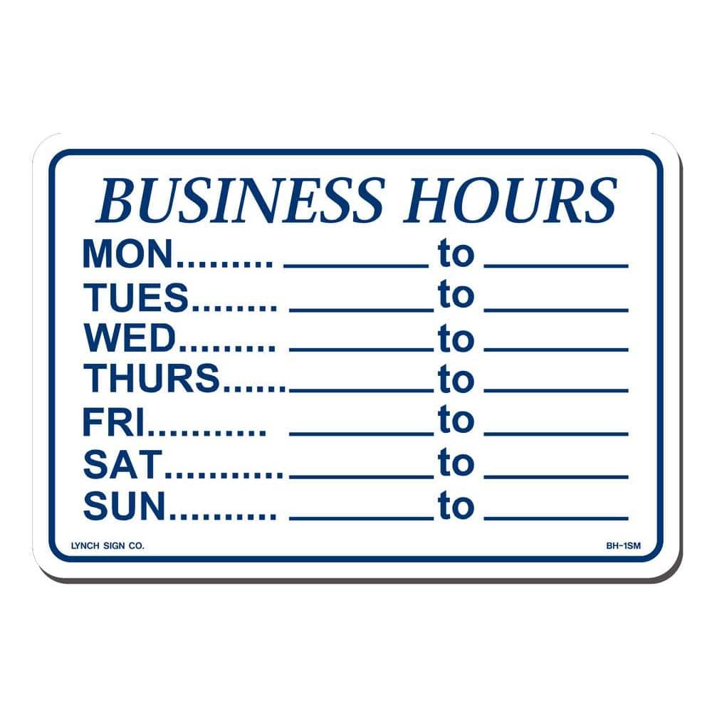 10 in. x 7 in. Business Hours Daily Sign Printed on More Durable, Thicker, Longer Lasting Styrene Plastic - Hercitys