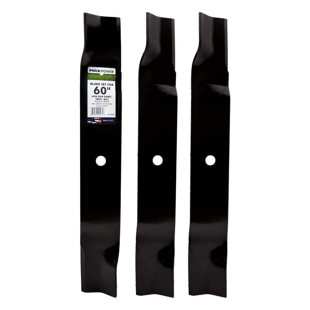 3 Blade Set for Many 60 in. Cut MTD Cub Cadet Troy-Bilt Mowers Replaces OEM #’s 02005019, 1005338, 94204415, 50-3046 - Hercitys