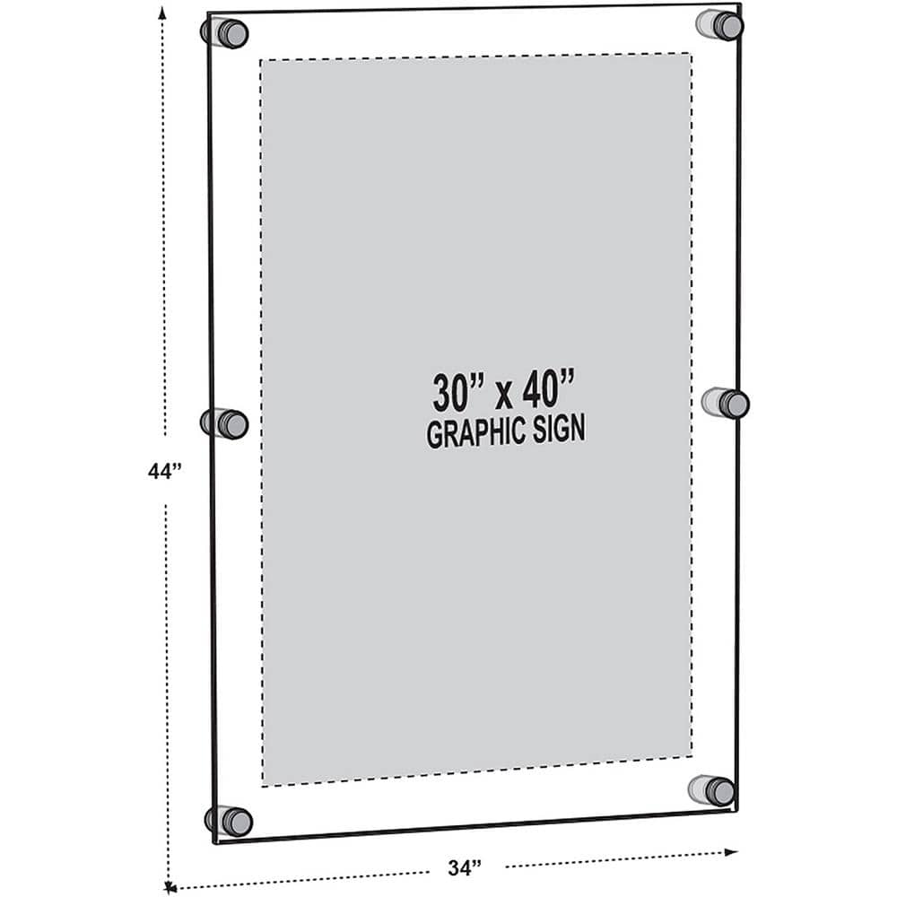 30 in. x 40 in. Standoff Acrylic Sign Holder - Hercitys
