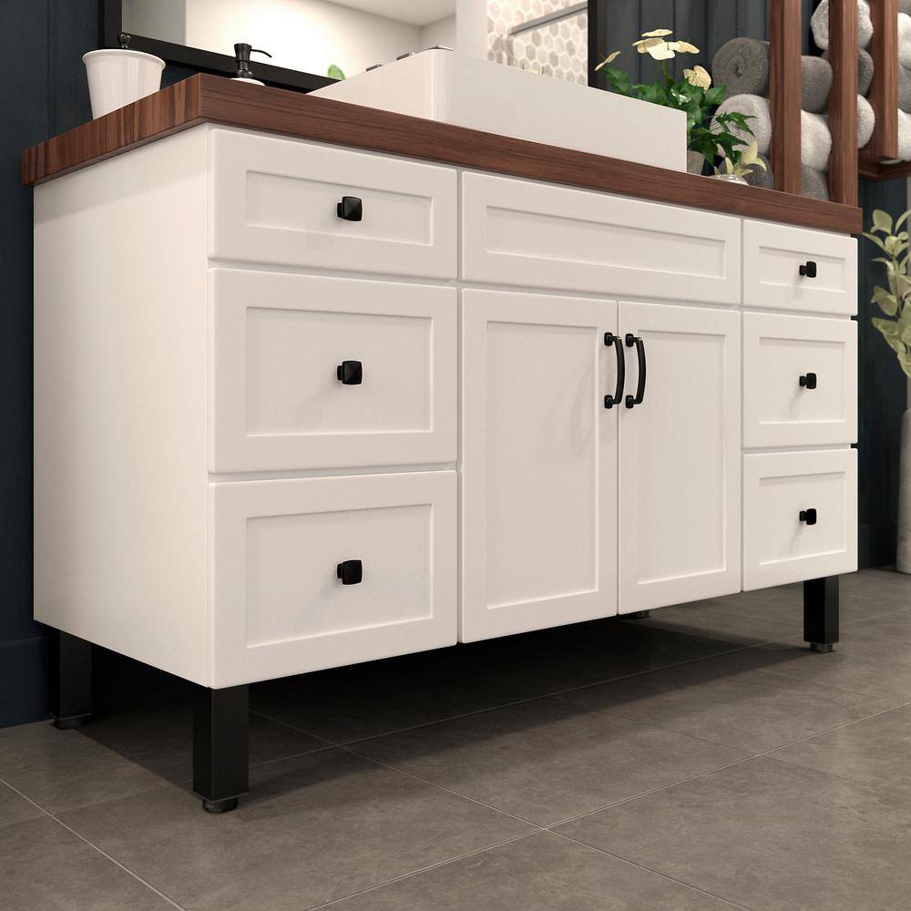 (4-Pack) 5 15/16 in. (150 mm) Matte Black Metal Square Furniture Leg with Leveling Glide - Hercitys