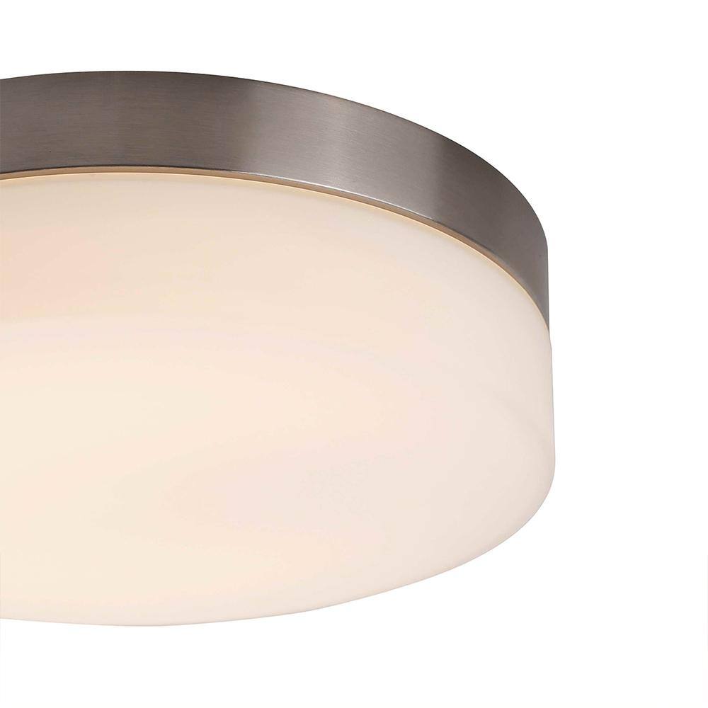 1-Light Integrated LED Flush Mount Ceiling Light in Brushed Nickel - Hercitys