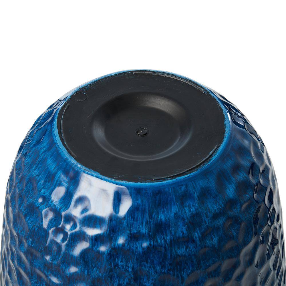 12 in. H Honeycomb Textured Cobalt Blue Faux Ceramic Pot Plastic Planter(Set of 2) - Hercitys
