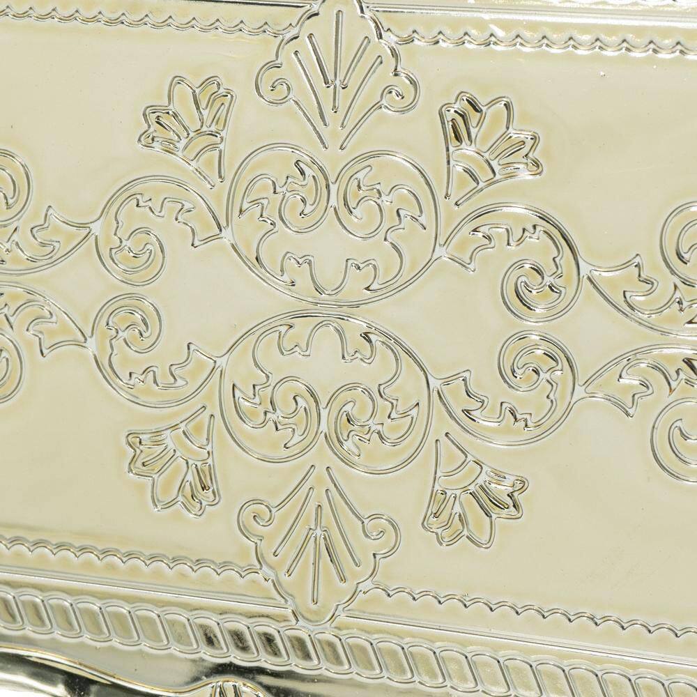 11.8 in. x 9.1 in. Gold Plastic Charger Plate (Set of 6) - Hercitys