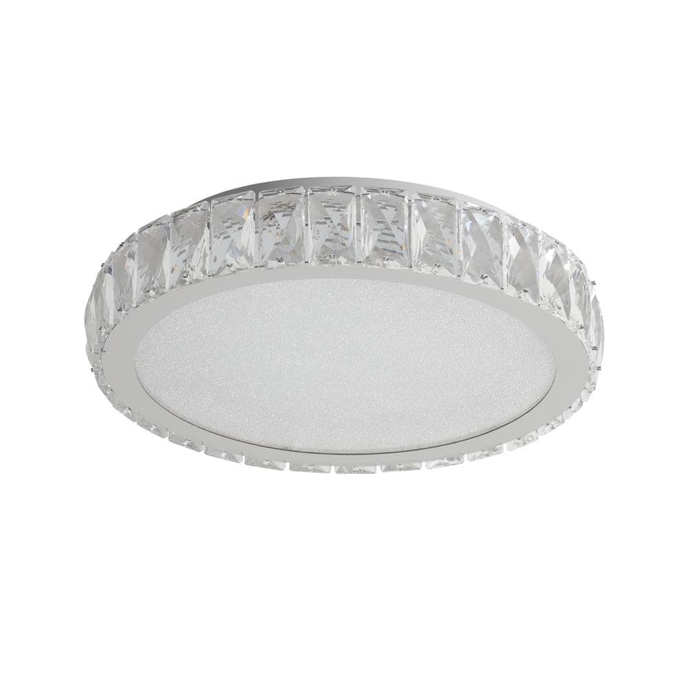 13.8 in. Integrated LED Light Fixture Flush Mount Crystal Chandelier Small Dimmable Interior Lighting - Hercitys
