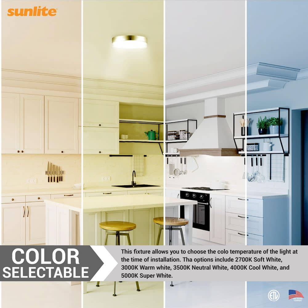 11 in. 1-Light Brushed Nickel Selectable LED Flush Mount - Hercitys