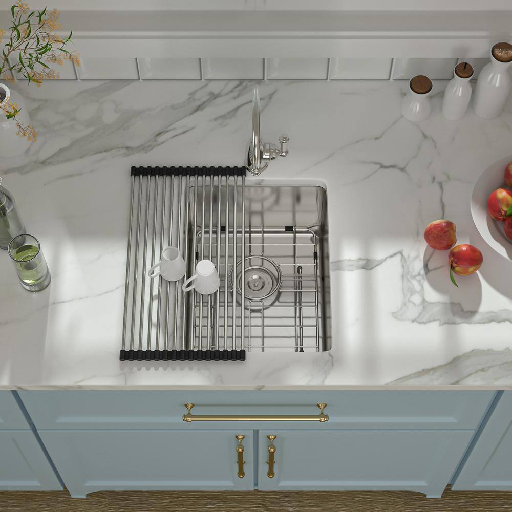 14 in.x 18 in.Undermount Sink Single Bowl 18-Gauge Stainless Steel Topmount Bar Sink - Hercitys