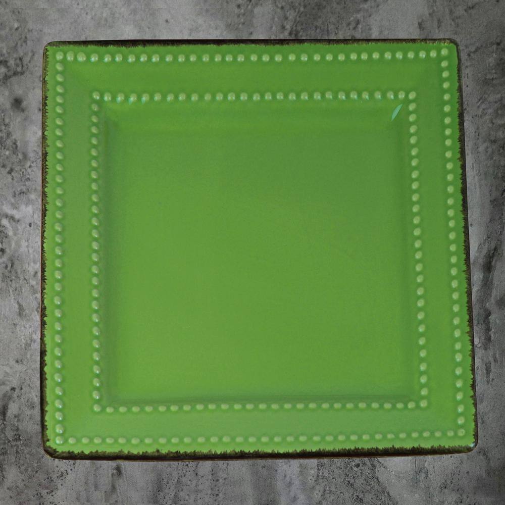 16-Piece Casual Green Ceramic Stone Dinnerware Set (Service for 4) - Hercitys