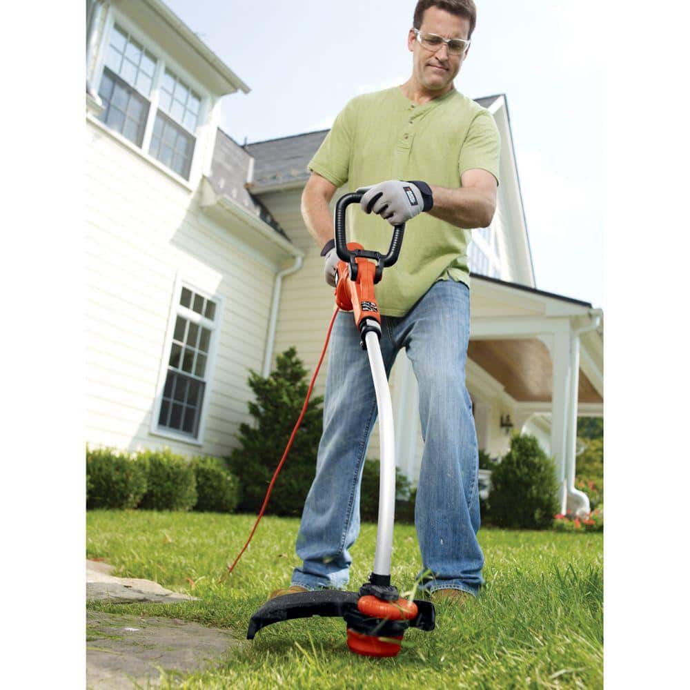 14 in. 7.5 AMP Corded Electric Curved Shaft 0.080 in. Single Line 2-in-1 String Trimmer & Lawn Edger with Automatic Feed - Hercitys