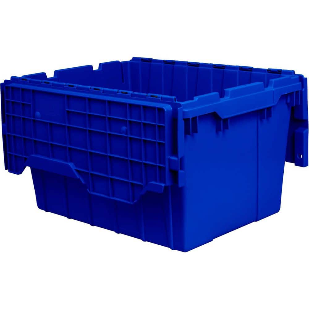 12 Gal. Attached Lid Container in Blue (6-Pack) - Hercitys