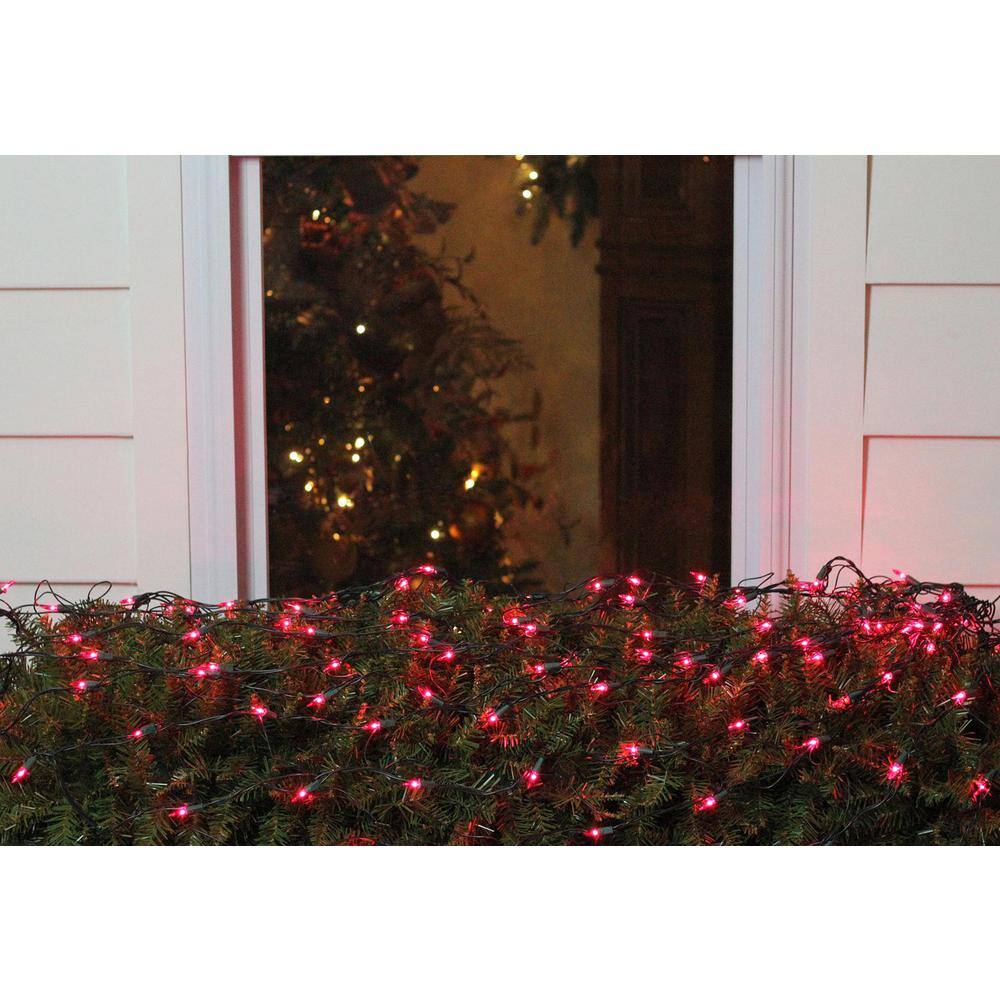 4 ft. x 6 ft. Pink Mini Net Style Christmas Lights with Green Wire - Hercitys