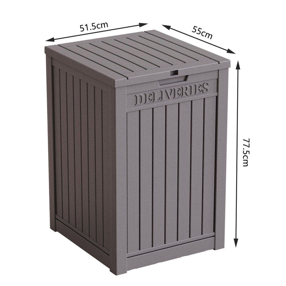 51 Gal. Waterproof Double-Wall Resin Deck Box with Lockable Lid in Brown - Hercitys