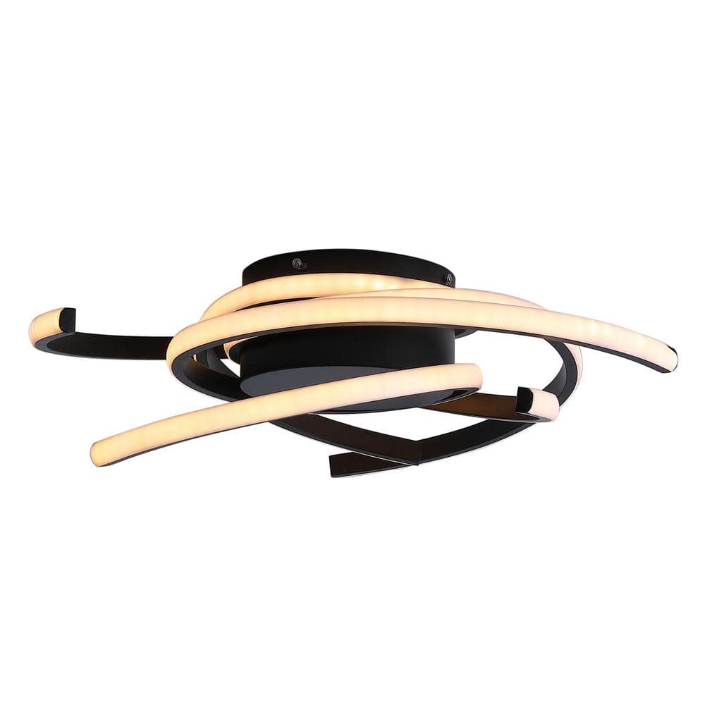 22 in. 1-Light Modern Linear LED Flush Mount Ceiling Lighting Fixtures - Hercitys